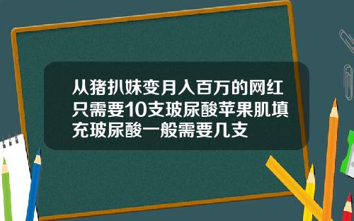 从猪扒妹变月入百万的网红只需要10支玻尿酸苹果肌填充玻尿酸一般需要几支