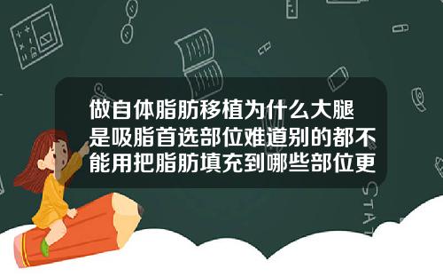 做自体脂肪移植为什么大腿是吸脂首选部位难道别的都不能用把脂肪填充到哪些部位更容易存活