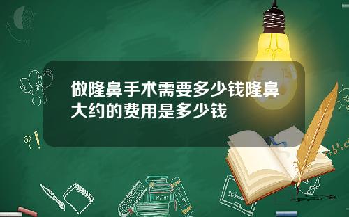 做隆鼻手术需要多少钱隆鼻大约的费用是多少钱