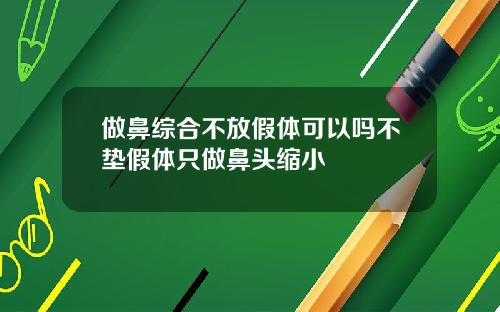 做鼻综合不放假体可以吗不垫假体只做鼻头缩小