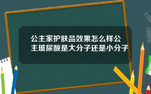 公主家护肤品效果怎么样公主玻尿酸是大分子还是小分子