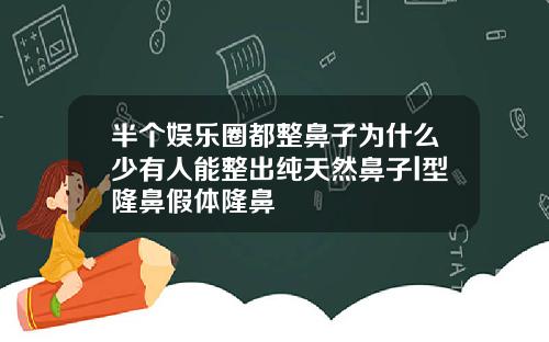 半个娱乐圈都整鼻子为什么少有人能整出纯天然鼻子l型隆鼻假体隆鼻