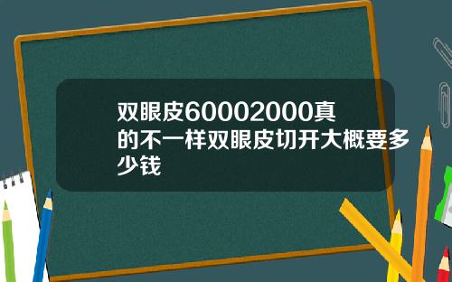 双眼皮60002000真的不一样双眼皮切开大概要多少钱