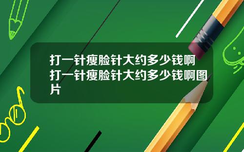 打一针瘦脸针大约多少钱啊打一针瘦脸针大约多少钱啊图片