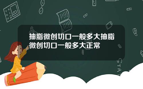 抽脂微创切口一般多大抽脂微创切口一般多大正常