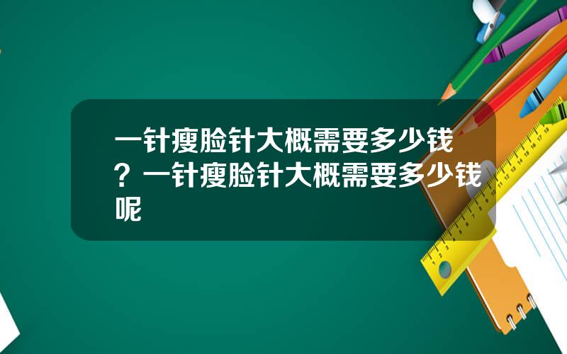 一针瘦脸针大概需要多少钱？一针瘦脸针大概需要多少钱呢